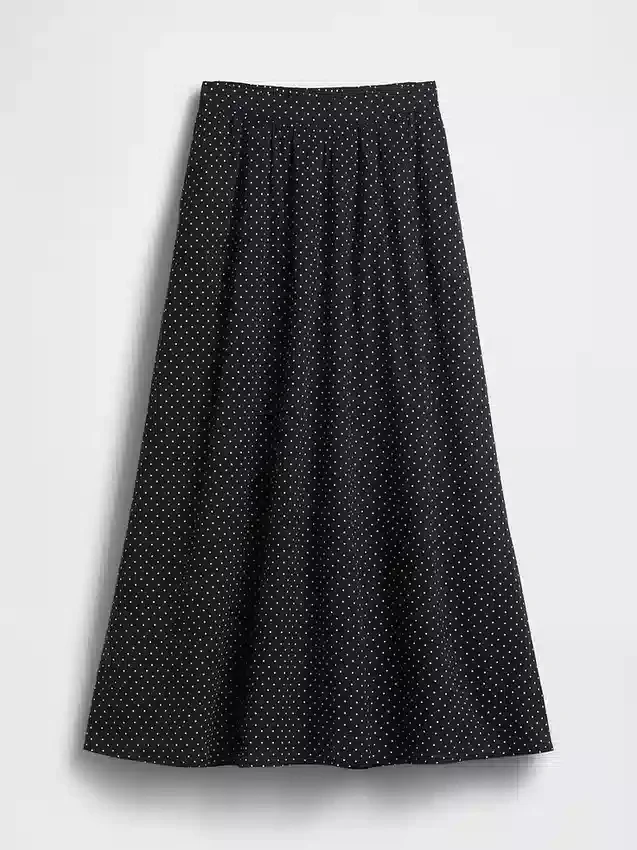 Noktalı Voile Maxi Etek