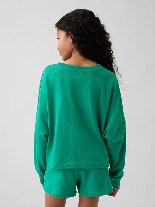 Çocuk Ağır Dokuma Oversized Dikişli Tişört