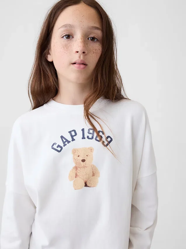 Çocuk Ağır Pamuklu Oversized Tişört