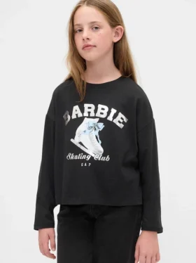Çocuk Barbie Büyük Beden Grafikli Tişört