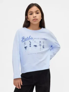 Çocuk Barbie Büyük Beden Grafikli Tişört