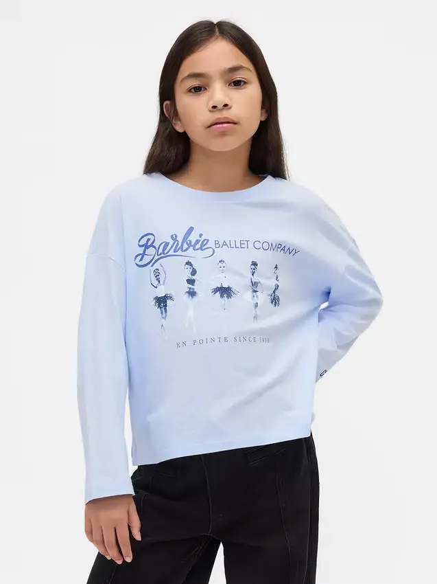 Çocuk Barbie Büyük Beden Grafikli Tişört