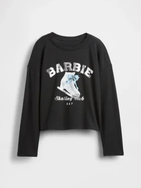 Çocuk Barbie Büyük Beden Grafikli Tişört