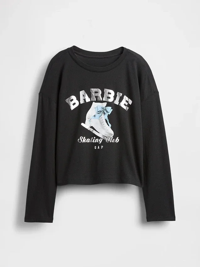Çocuk Barbie Büyük Beden Grafikli Tişört