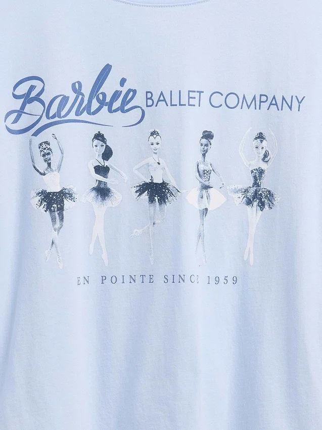 Çocuk Barbie Büyük Beden Grafikli Tişört