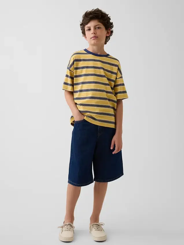 Çocuk Bol Kesim Denim Şortlar