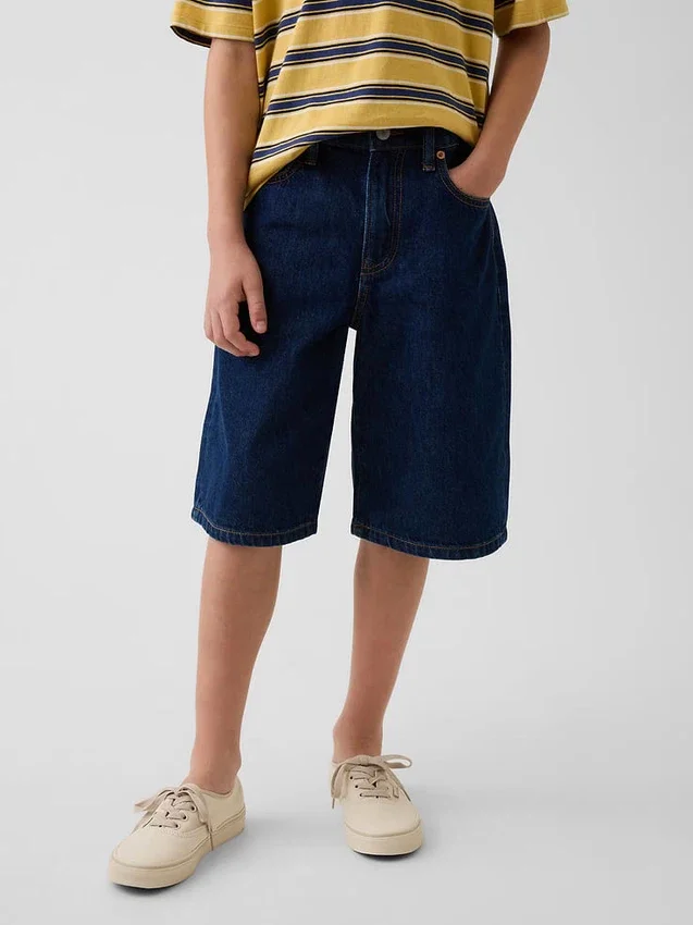 Çocuk Bol Kesim Denim Şortlar