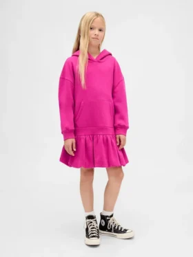 Çocuk Büyük Beden Kapüşonlu Sweatshirt Elbise