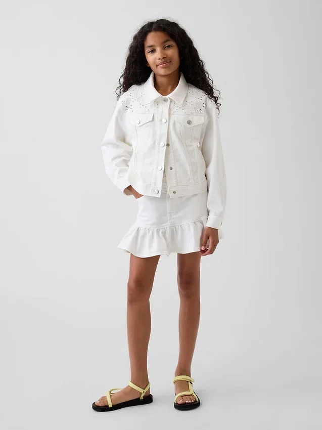 Çocuk Delikli Denim Ceket