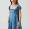 Çocuk Denim Babydoll Elbise