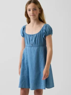 Çocuk Denim Babydoll Elbise