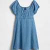 Çocuk Denim Babydoll Elbise