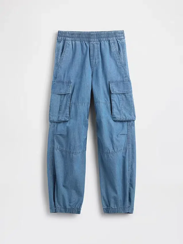 Çocuk Denim Bol Kesim Kargo Jogger Pantolon