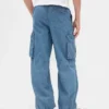 Çocuk Denim Bol Kesim Kargo Jogger Pantolon