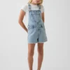Çocuk Denim Bol Kesim Şortlu Tulum