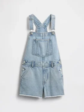 Çocuk Denim Bol Kesim Şortlu Tulum