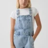 Çocuk Denim Bol Kesim Şortlu Tulum