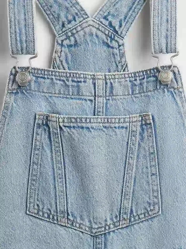 Çocuk Denim Bol Kesim Şortlu Tulum