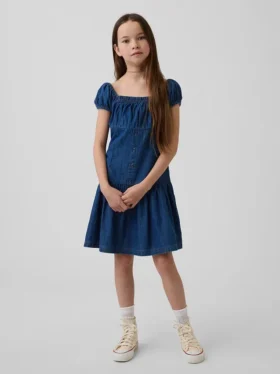 Çocuk Denim Düşük Bel Elbise