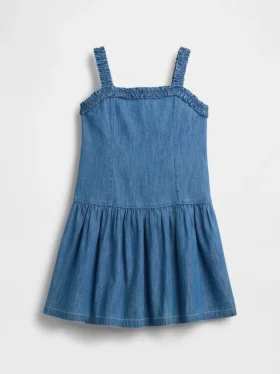 Çocuk Denim Düşük Bel Elbise