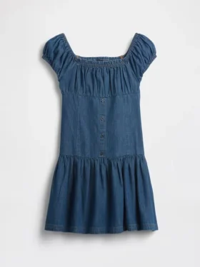 Çocuk Denim Düşük Bel Elbise