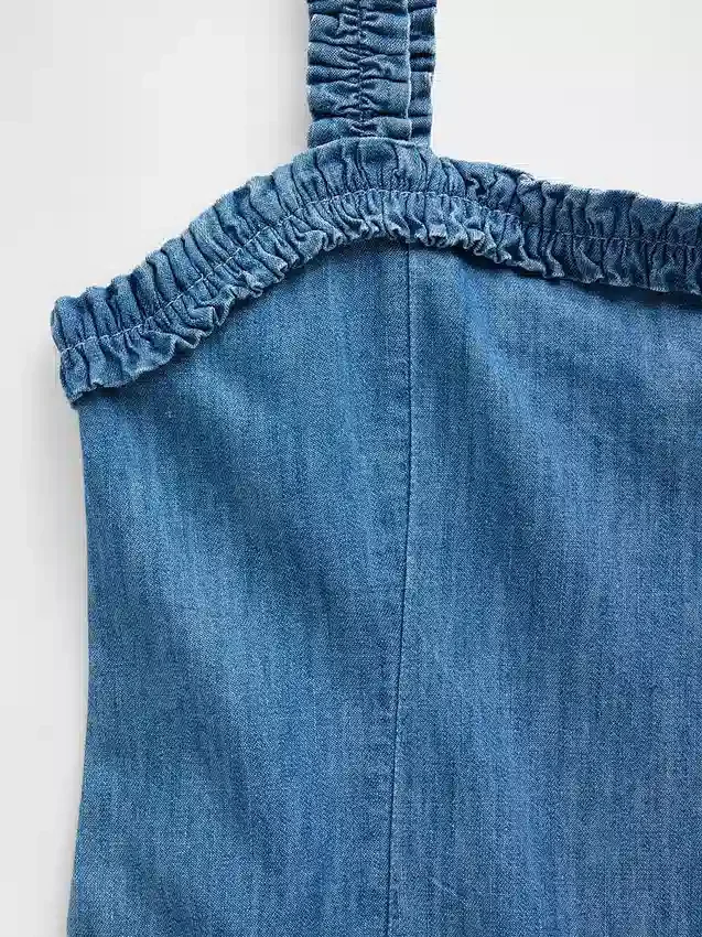 Çocuk Denim Düşük Bel Elbise