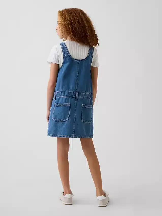 Çocuk Denim Fermuarlı Etek
