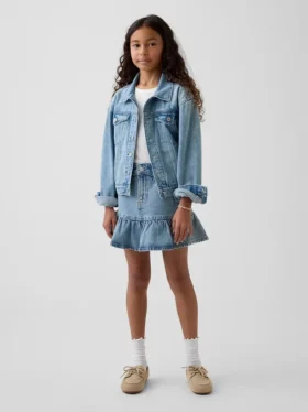 Çocuk Denim Fırfırlı Etek