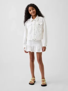 Çocuk Denim Fırfırlı Mini Etek