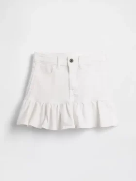 Çocuk Denim Fırfırlı Mini Etek