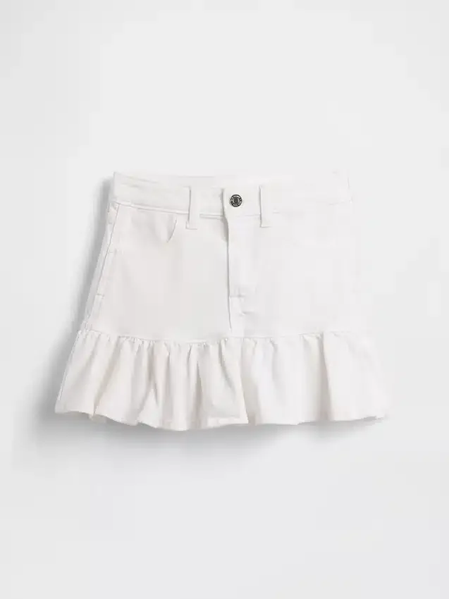Çocuk Denim Fırfırlı Mini Etek