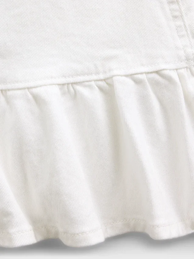 Çocuk Denim Fırfırlı Mini Etek