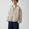 Çocuk Denim Gevşek Kesim Kapüşonlu Ceket