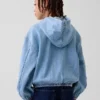 Çocuk Denim Gevşek Kesim Kapüşonlu Ceket