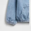 Çocuk Denim Gevşek Kesim Kapüşonlu Ceket