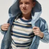 Çocuk Denim Gevşek Kesim Kapüşonlu Ceket