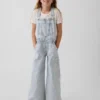Çocuk Denim Çizgili Bol Kesim Tulum