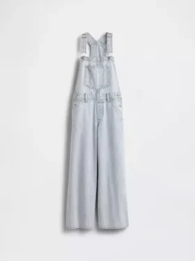 Çocuk Denim Çizgili Bol Kesim Tulum