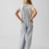 Çocuk Denim Çizgili Bol Kesim Tulum