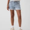 Çocuk Denim Çizgili Midi Şortlar