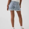 Çocuk Denim Çizgili Midi Şortlar