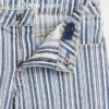 Çocuk Denim Çizgili Midi Şortlar