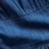 Çocuk Denim Kabarık Kollu Mini Elbise