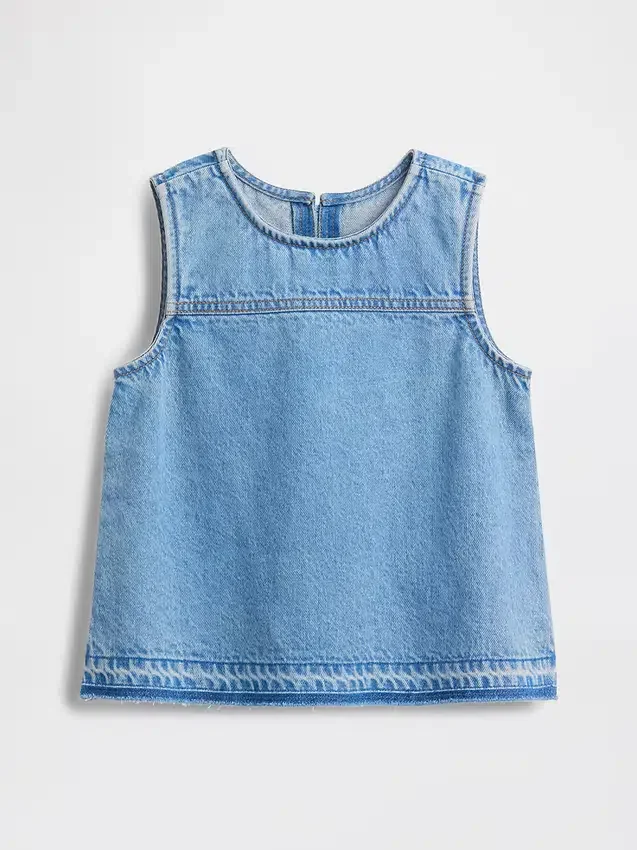 Çocuk Denim Kabuklu Tank Top