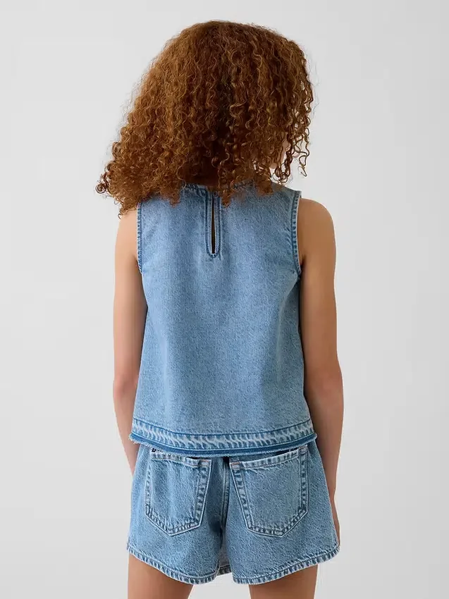 Çocuk Denim Kabuklu Tank Top