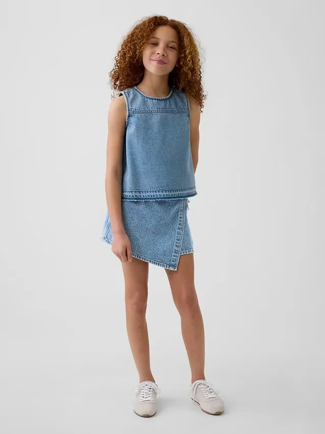 Çocuk Denim Kabuklu Tank Top
