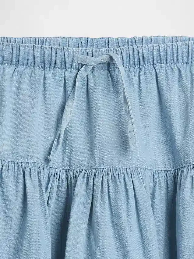 Çocuk Denim Katlı Etek-Şort