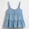 Çocuk Denim Katlı Tank Top