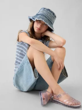 Çocuk Denim Kova Şapka