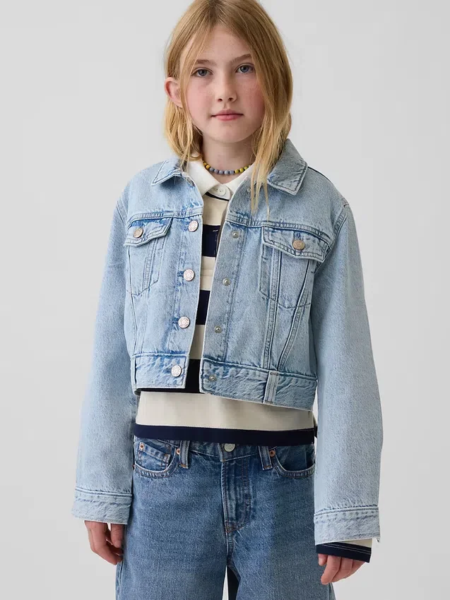 Çocuk Denim Kısa Ceket